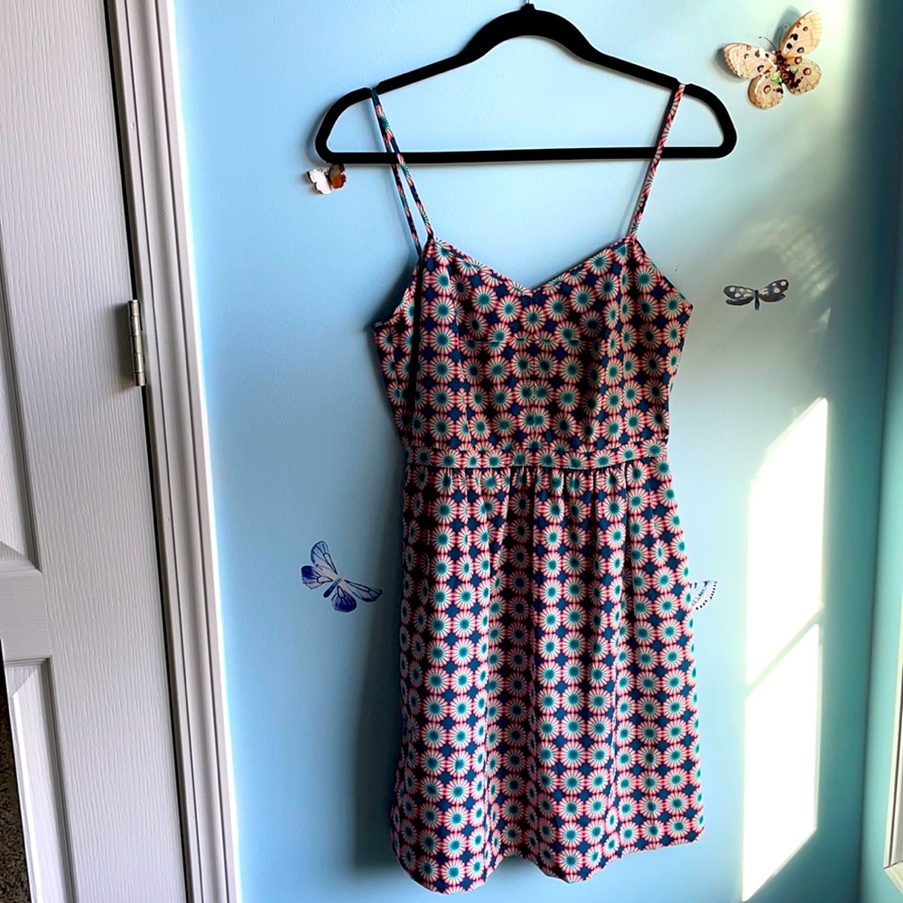 Size 0 Blue, Pink, White Spagetti Strap Sundress